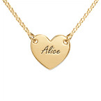 18K 골드 도금 각인 하트 목걸이