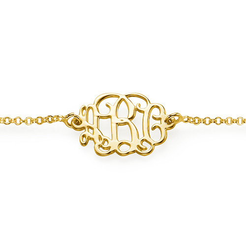 18ct Gold Plated Silver Monogram Bracelet / Anklet - 1