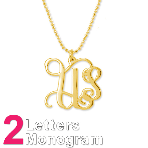 18ct Gold Plated Sterling Silver Initials Necklace - 3