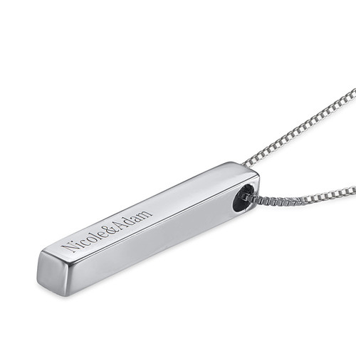 스털링 실버 3D 바 네임 목걸이 - 1