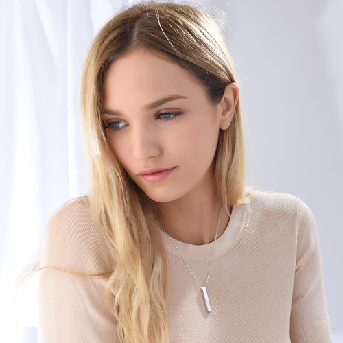 스털링 실버 3D 바 네임 목걸이 - 2