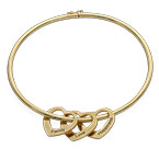 하트 모양 펜던트가 있는 도금 뱅글 팔찌