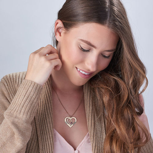 도금된 탄생석 커플 네임 목걸이 - 3