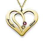 도금된 탄생석 커플 네임 목걸이