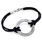 은으로 된 각인 인피니티 서클 팔찌