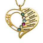 탄생석 각인 엄마 목걸이 - 도금