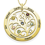 패밀리 트리 탄생석 목걸이 - 18ct 도금