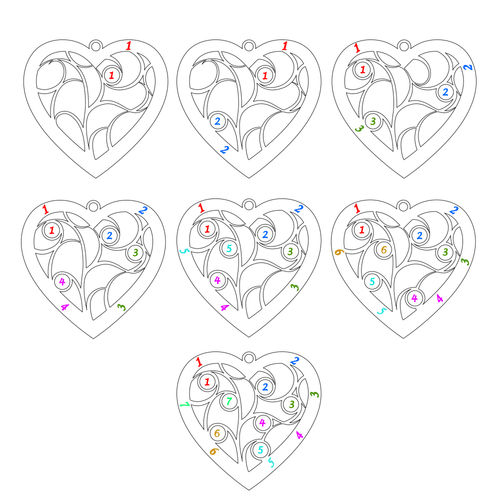 탄생석이 있는 도금 하트 패밀리 트리 목걸이 - 7