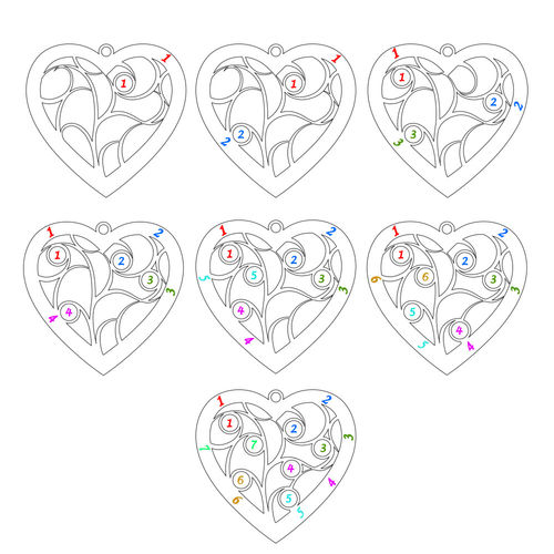 로즈 골드 도금이 된 탄생석이 있는 하트 패밀리 트리 목걸이 - 5