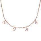 18ct 로즈 골드 도금 네임 초커