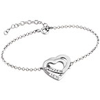 스털링 실버로 된 인터로킹 하트 팔찌
