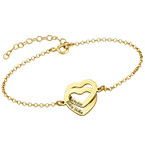 18K 골드 도금 인터로킹 하트 팔찌