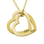 18ct 도금으로 된 인터로킹 하트 목걸이