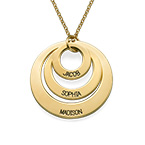 엄마를 위한 쥬얼리 - 18ct 도금으로 된 3개의 디스크 목걸이