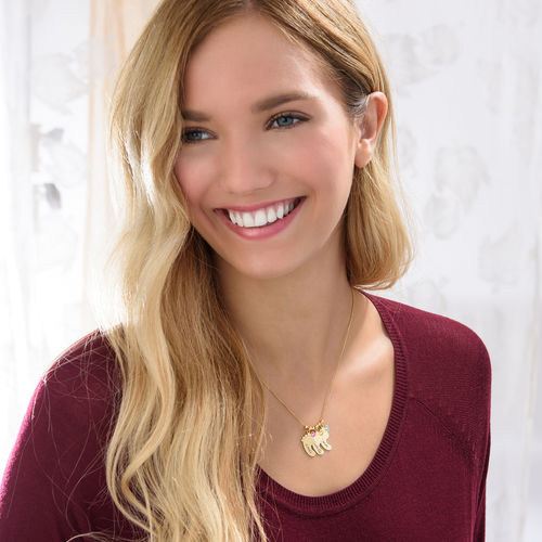 엄마 쥬얼리 - 도금된 아기 발 목걸이 - 4