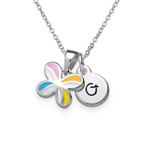 Multicolor Butterfly Pendant Necklace for Kids