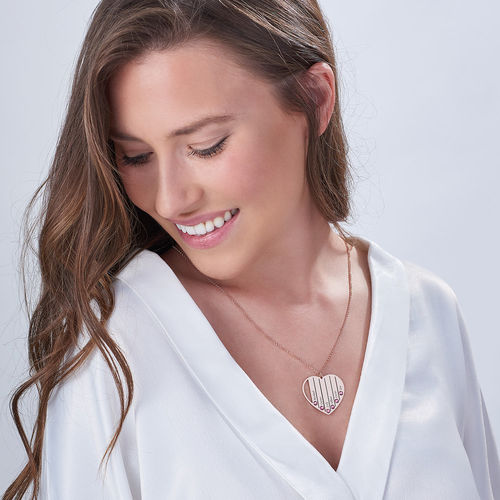 로즈 골드 도금의 엄마 탄생석 목걸이 - 4