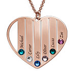 로즈 골드 도금의 엄마 탄생석 목걸이