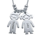 각인된 아이 모습 참이 있는 자녀 이름 목걸이