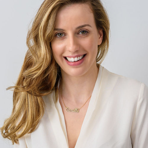 10K 옐로 솔리드 골드 필기체 네임 목걸이 - 1