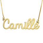 10K 옐로 솔리드 골드 필기체 네임 목걸이