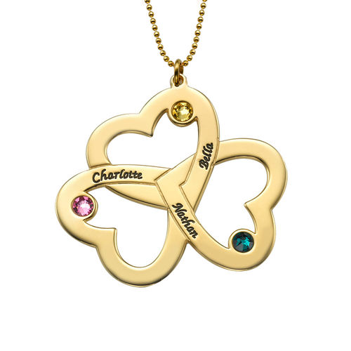 10ct 맞춤 트리플 하트 목걸이 - 1