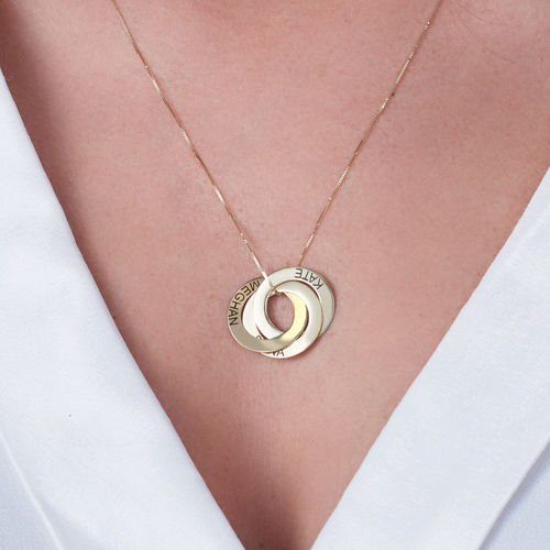 10K 골드 러시아 디자인 링 목걸이 - 4