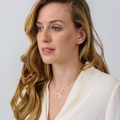 18K 골드 도금 러시안링 투링 목걸이 - 4