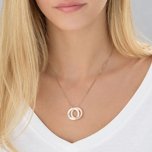 18K 로즈골드 도금 러시안링 목걸이 - 3