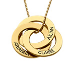 18K 골드 도금 러시안링 목걸이