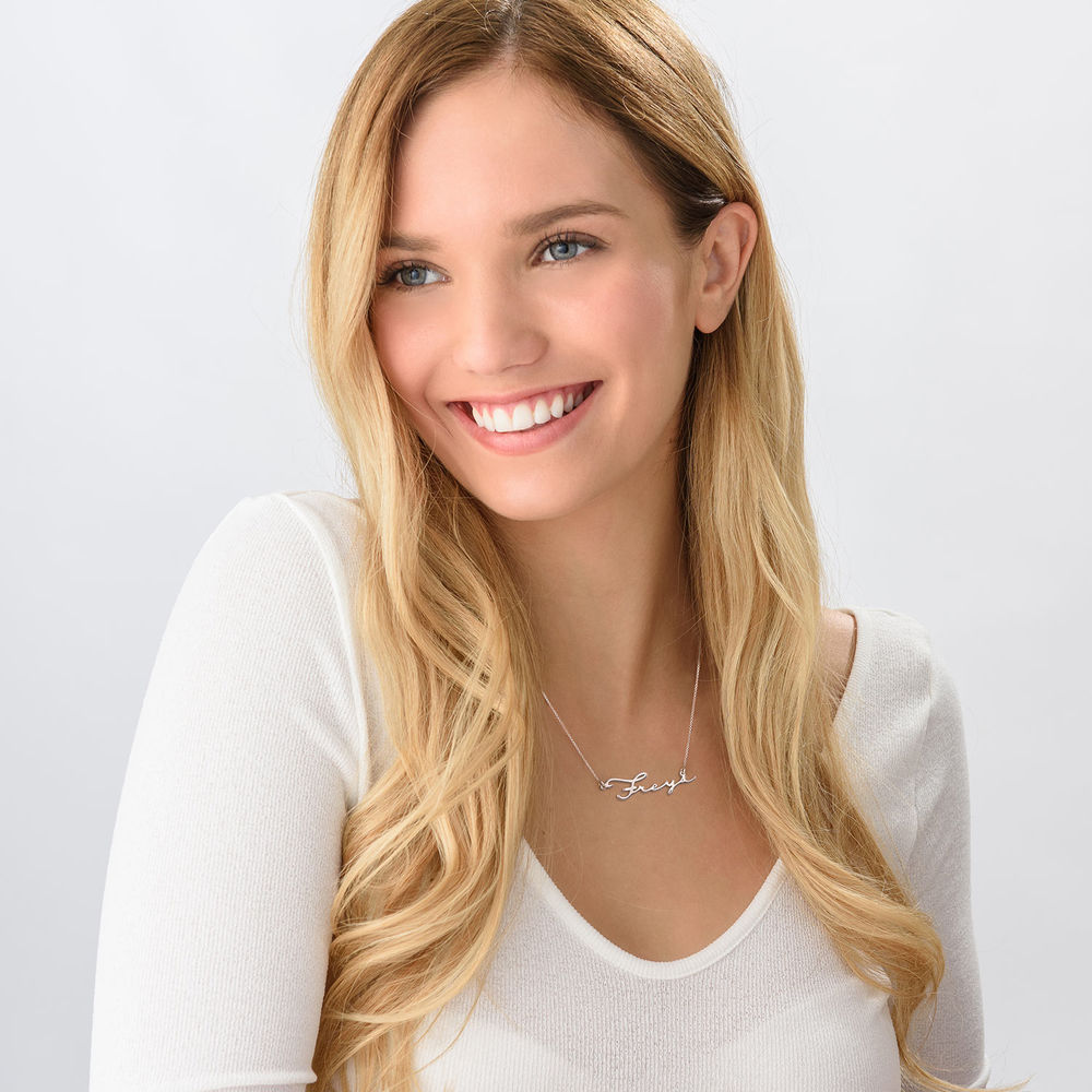 시그니처 스타일 스털링 실버 네임 목걸이 - 2