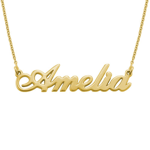 18K 골드 도금 스몰 캐리 네임 목걸이 - 1