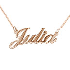 18K 로즈 골드 도금 스몰 클래식 네임 목걸이