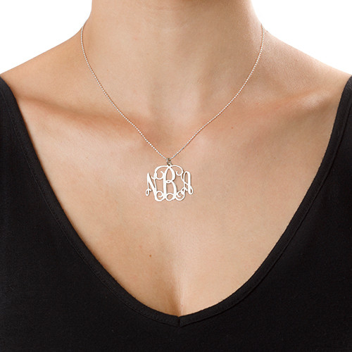 Sterling Silver Initials Necklace - 3