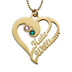 도금된 두 개의 하트가 있는 포에버 원 목걸이