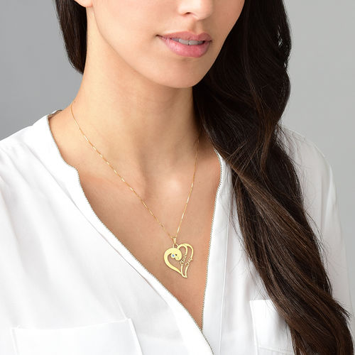 14ct 금으로 된 두 개의 하트가 있는 포에버 원 - 진실 컬렉션 - 1