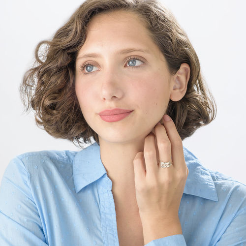 스털링 실버 더블 네임 반지 - 3