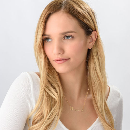 18K 골드 도금 시그니처 스타일 네임 목걸이 - 2