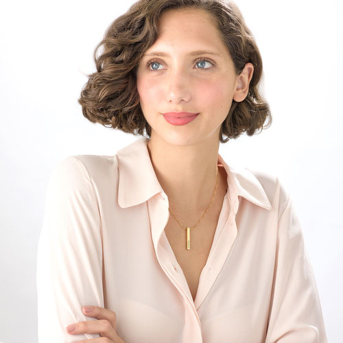 금박으로 된 각인 3D 바 목걸이 - 2