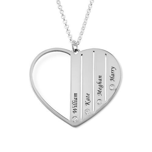 Mum Necklace in Silver with Diamonds