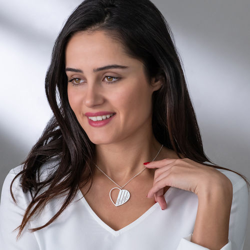 Mum Necklace in Silver with Diamonds - 2