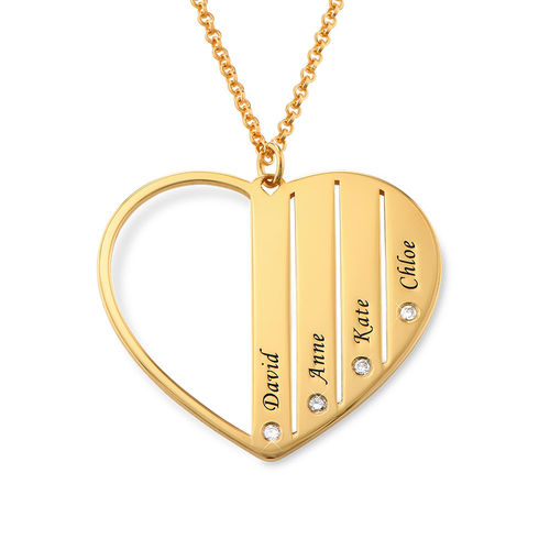 Mum Necklace in Gold Plating with Diamonds