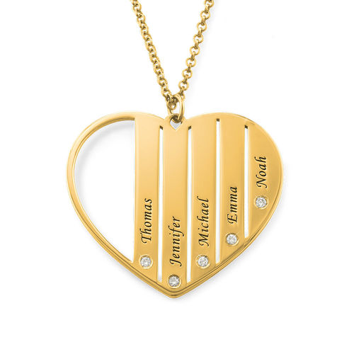 Mum Necklace in Gold Plating with Diamonds - 1