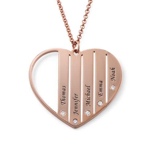 Mum Necklace in Rose Gold Plating with Diamonds