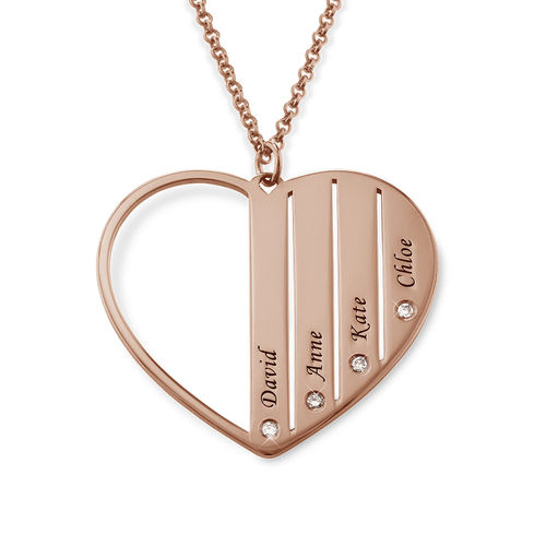 Mum Necklace in Rose Gold Plating with Diamonds - 1