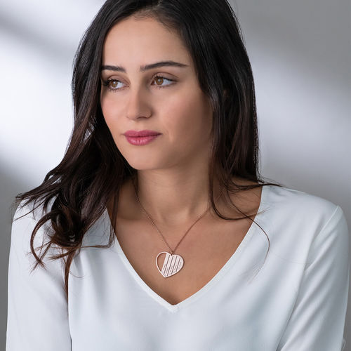 Mum Necklace in Rose Gold Plating with Diamonds - 2