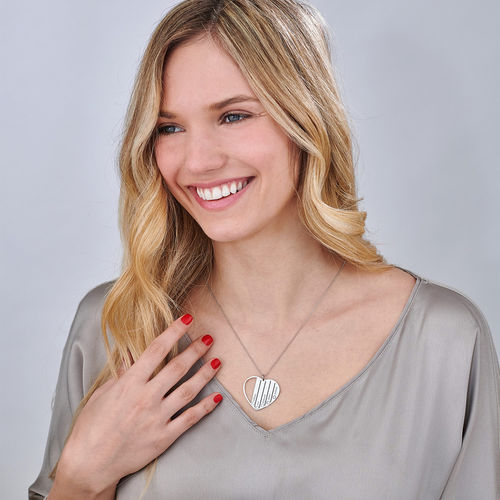 화이트 골드 10ct의 엄마 탄생석 목걸이 - 1