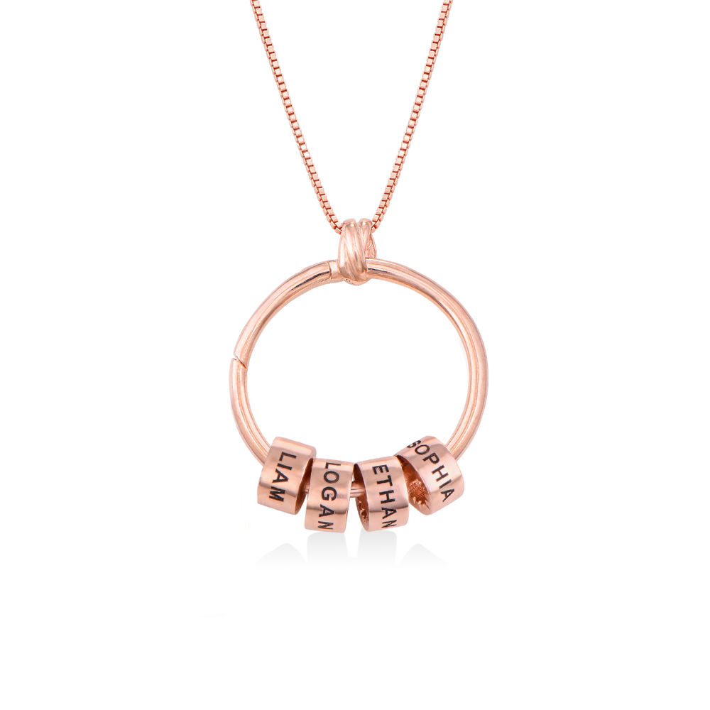 18K 로즈골드 도금 린다 원형 펜던트 목걸이 - 1