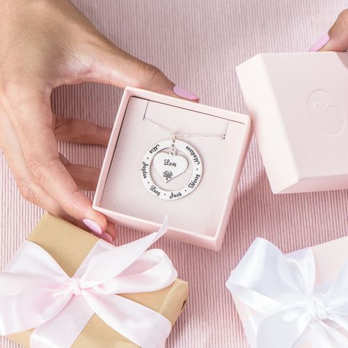 10ct 화이트 골드 할머니/어머니 목걸이 - 5