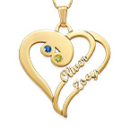 14ct 금으로 된 두 개의 하트가 있는 포에버 원 - 진실 컬렉션